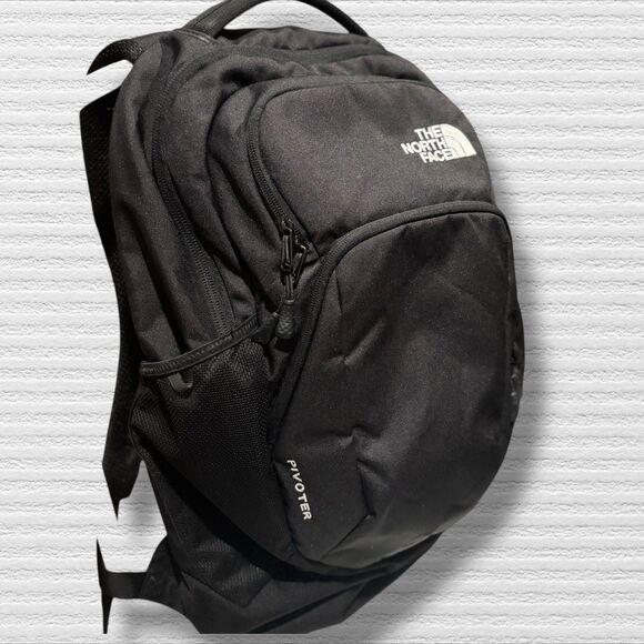 The North Face Pivoter Backpack Black FlexVent Laptop School Book Bag - Picture 2 of 8